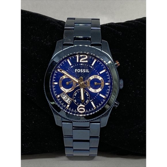 Fossil Perfect Boyfriend ES4093 Womens Analog Blue - Picture 1 of 12